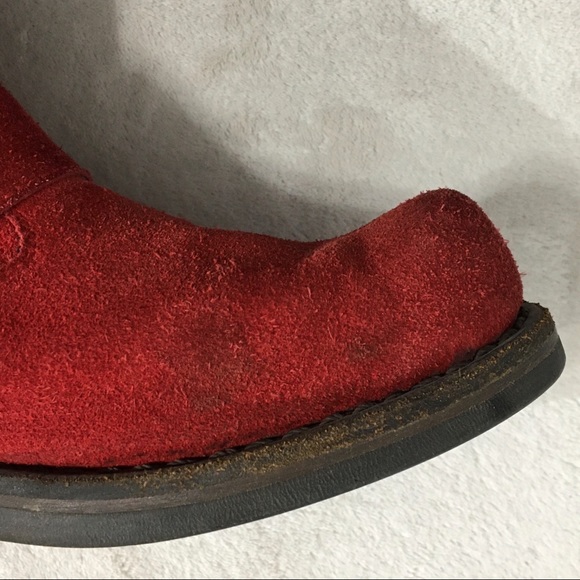 JEFFREY CAMPBELL Red Suede Booties boots buckles - Picture 10 of 16